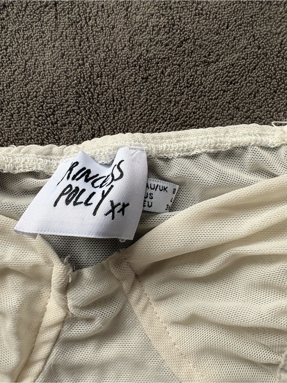 Princess Polly Cream Ruched Spaghetti Strap Tank - Picture 5 of 6